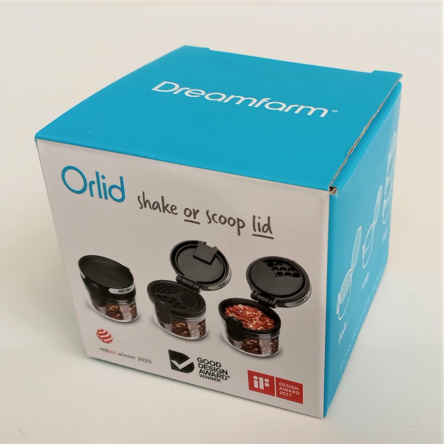 Dreamfarm DFOL7053 Orlid Stackable Glass Container Shake & Scoop Lid (1 jar)