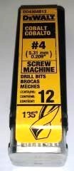 Dewalt DD4304B12 #4 Cobalt Screw Machine Drill Bits 12 Pack Germany