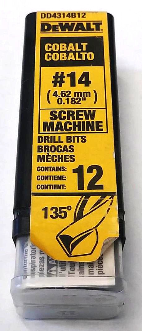 Dewalt DD4314B12 #14 Cobalt Screw Machine Drill Bits 12 Pack Germany