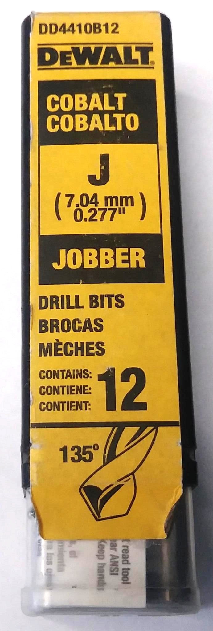 Dewalt DD4410B12 Letter J Cobalt Jobber Drill Bits 12 Pack Germany