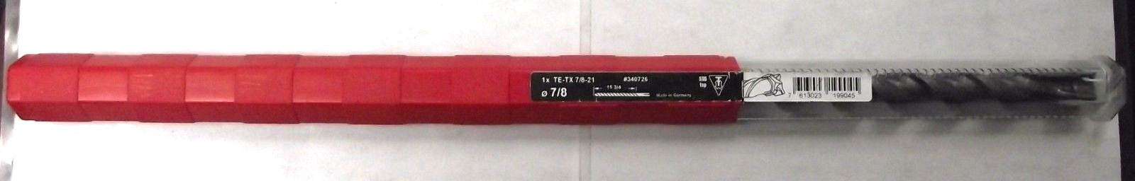 Hilti 340726 13/16" x 21" SDS 4 Cutter Hammer Drill Bit Germany