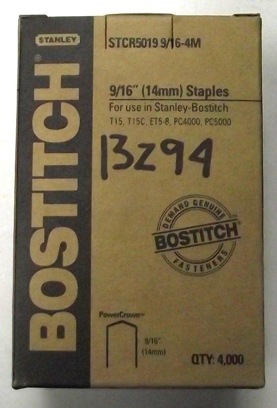 BOSTITCH STCR5019 9/16” PowerCrown Staples 4000 Per Box