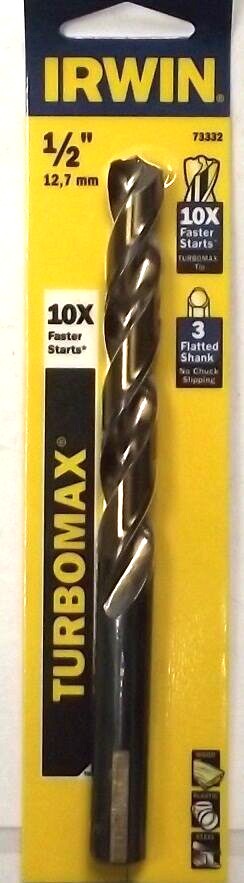 Irwin 73332 1/2" TurboMax Jobber Length Drill Bit