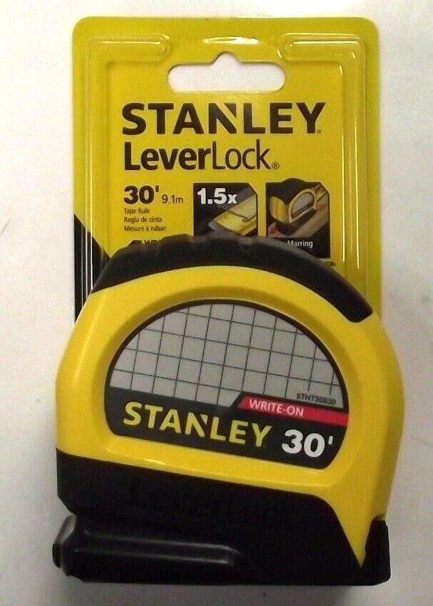 Stanley STHT30830 30' Leverlock Tape Measure Ruler 1-Inch x 30ft