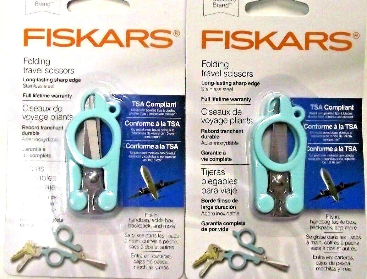 Fiskars 195160-1006 Folding Travel Scissors TSA Approved 2 Pair