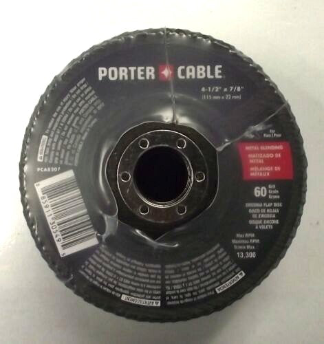 Porter Cable PCA8207 4-1/2" x 7/8" Z60 Grit Zirconia Flap Disc 10pcs.