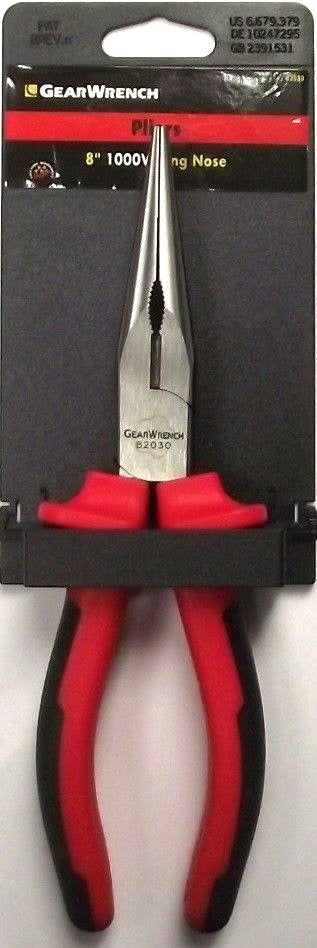GearWrench 82030 Insulated 1000V 8" Long Nose Pliers