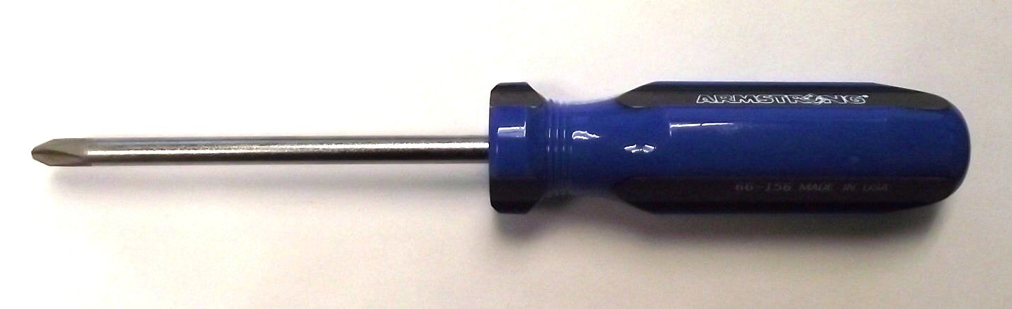 Armstrong 66-156 #2 x 4" Phillips Screwdriver Round Shank Blue USA