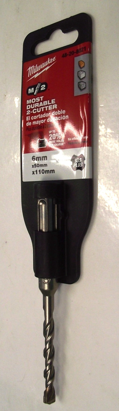 Milwaukee 48-20-8021 SDS+ Metric 6mm x 110mm 2 Cutter Rotary Hammer Drill Bit