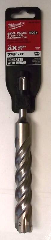 Milwaukee 48-20-7225 SDS+ 4-Cutter 7/8" x 6" x 8" Rotary Hammer Drill Bit German
