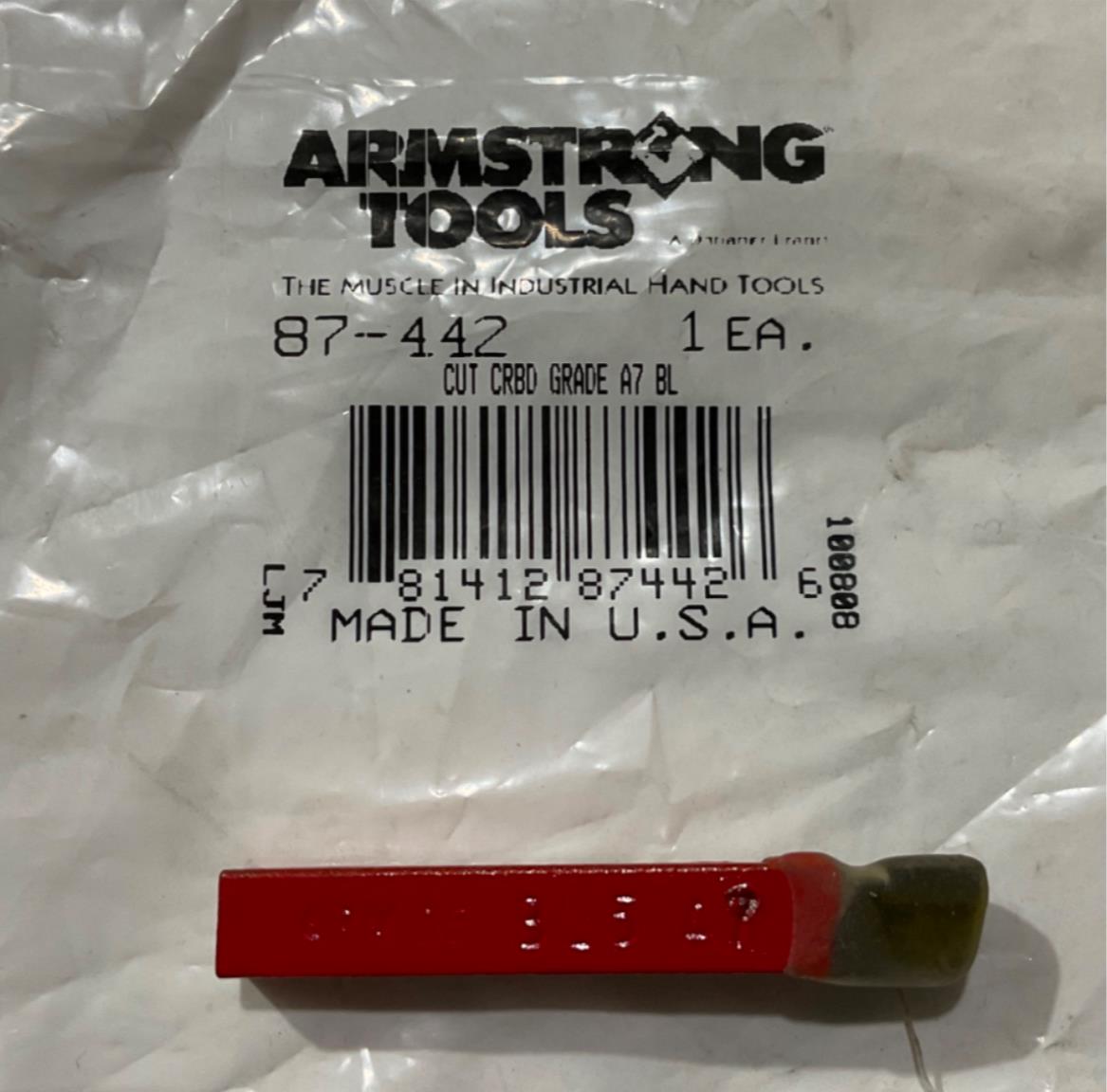 Armstrong 87-442 Cut Carbide Grade A7 BL 5 USA