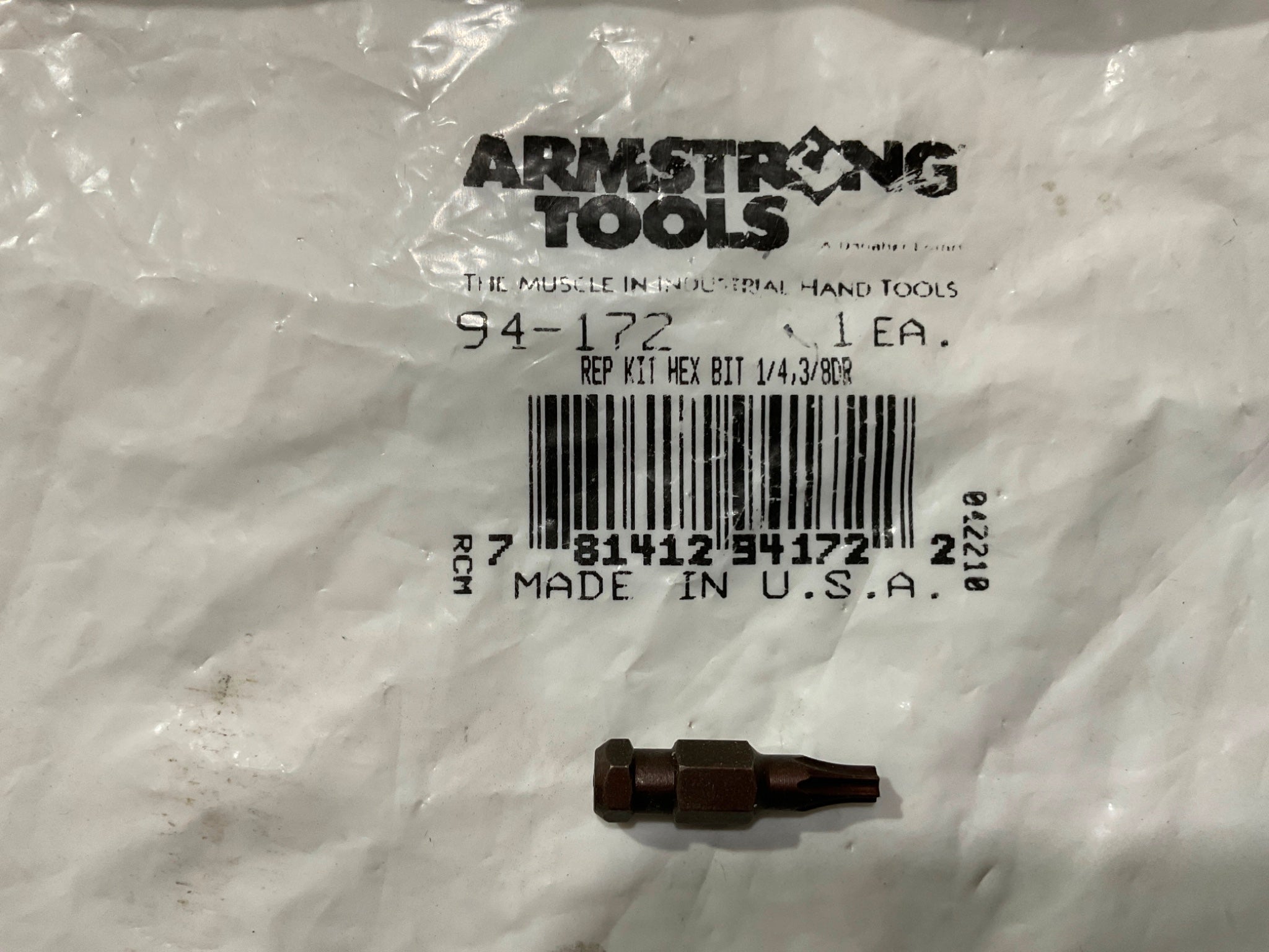 Armstrong 94-177 Rep Kit Hex Bit 1/4,3/8Dr T15 USA