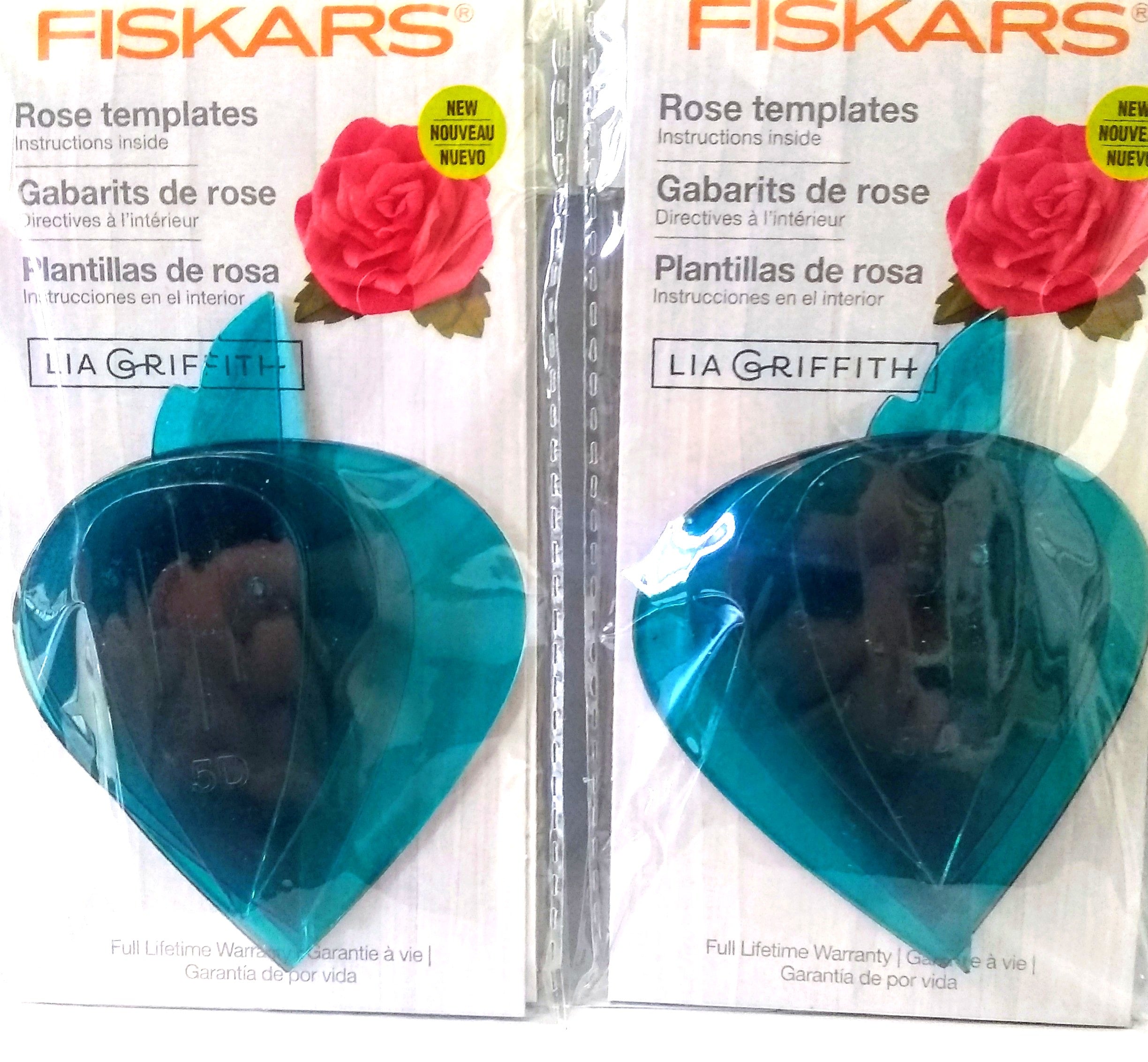 Fiskars 127660-1001 Lia Griffith Designer Rose Flower Template, Teal Green 2 Pks
