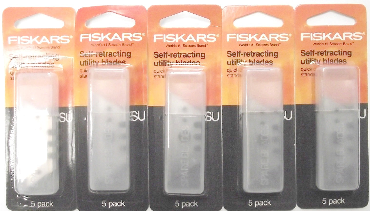 Fiskars 144780 Self Retracting Utility Blades 5-5packs
