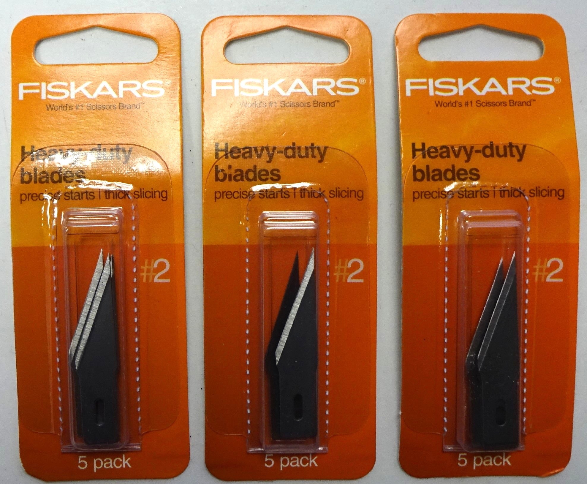 Fiskars 164100-1004 Heavy-Duty Number 2 Detail Knive Blades 3 - 5 Packs