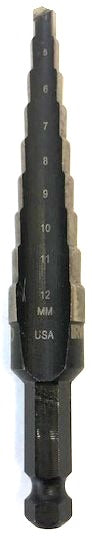Irwin Unibit 1MCo Metric Cobalt Step Drill Bit 4 to 12mm USA