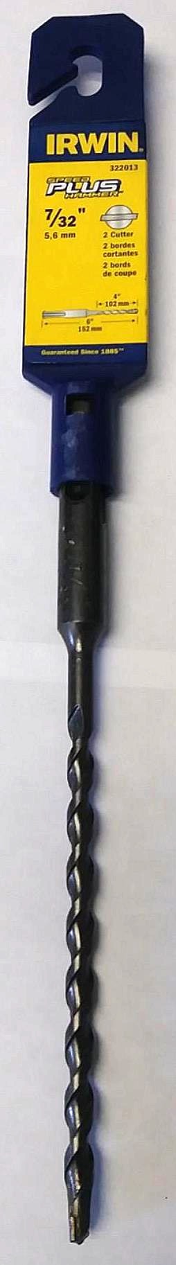 Irwin 322013 7/32" x 4" x 6" 2 Cutter Speed Plus Hammer Drill Bit