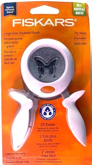 Fiskars 100130 BUTTERFLY Fly Away Easy Squeeze Paper Punch 1.5" LARGE