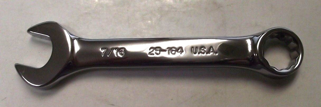 Armstrong 25-164 7/16" Stubby Combination Wrench Full Polish 12pt. USA