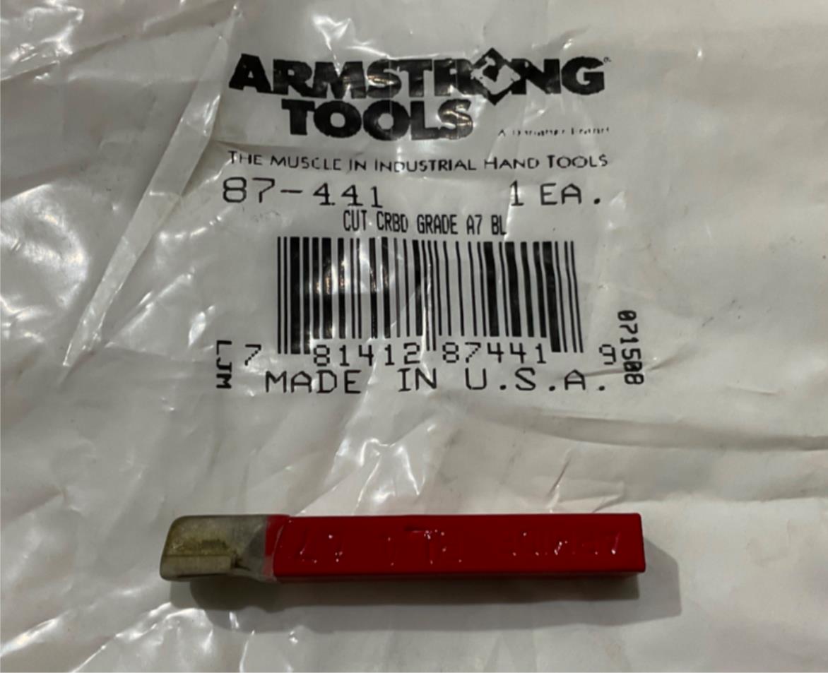 Armstrong 87-441 Cut Carbide Grade A7 BL 1 USA
