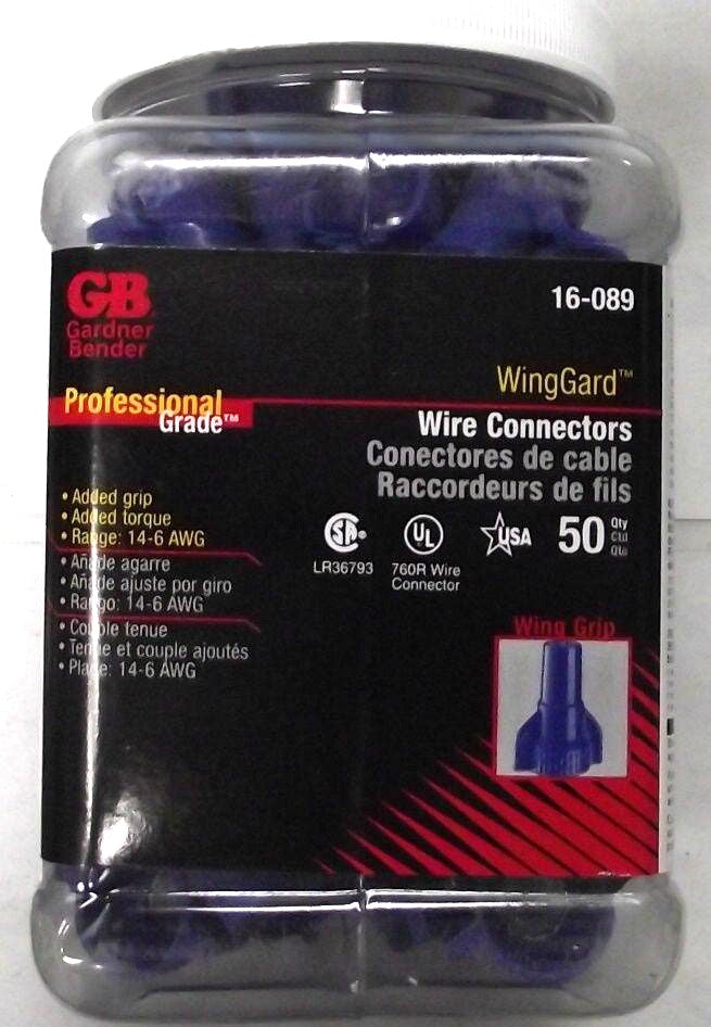Gardner Bender 16-089 WigGard Wire Connector Blue 50pcs USA