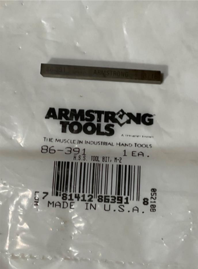 Armstrong 86-391 3/16 H.S.S. Tool Bit M-2 USA