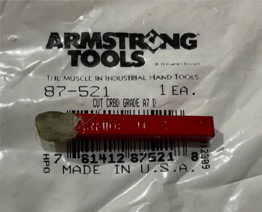 Armstrong 87-521 Cut Carbide Grade A7 D 4 USA