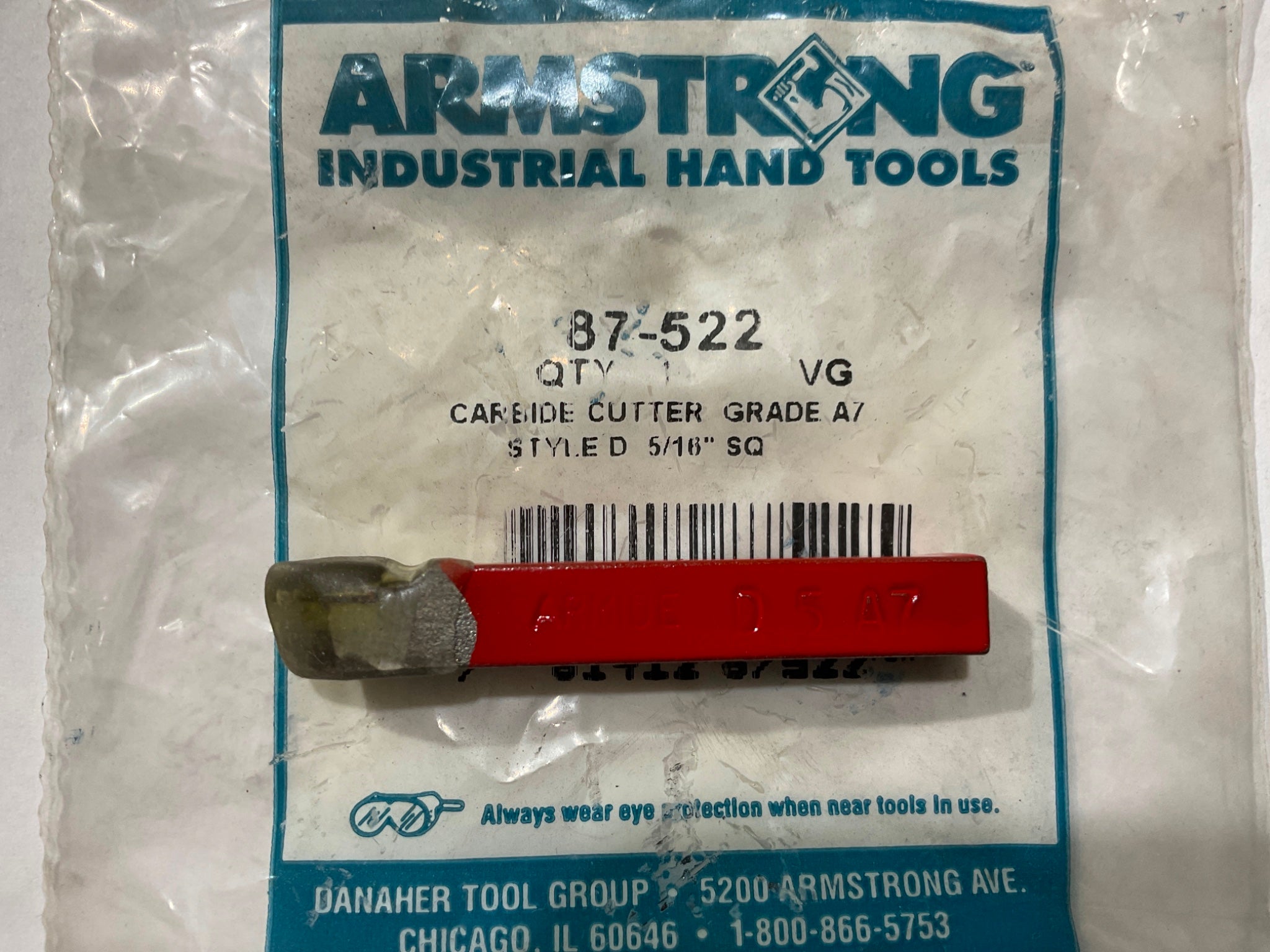 Armstrong 87-523 Cut Carbide Grade A7 D6 USA