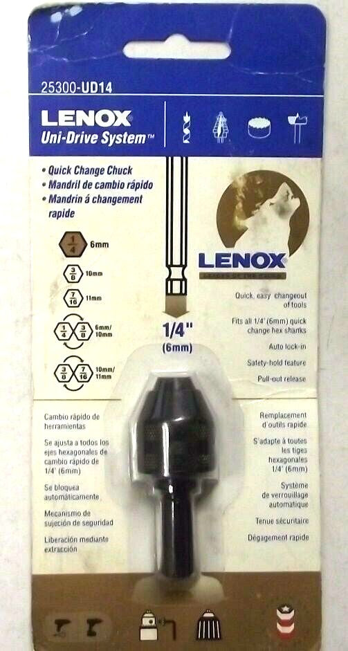 Lenox 25300-UD14 Quick Change Chuck 3/8" Shank USA