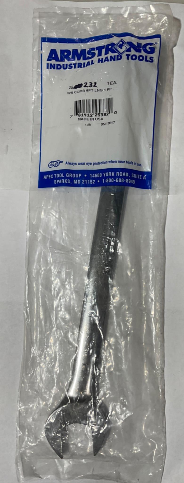 Armstrong 25-232 12 Point 1-Inch Full Polish Long Pattern Combination Wrench USA