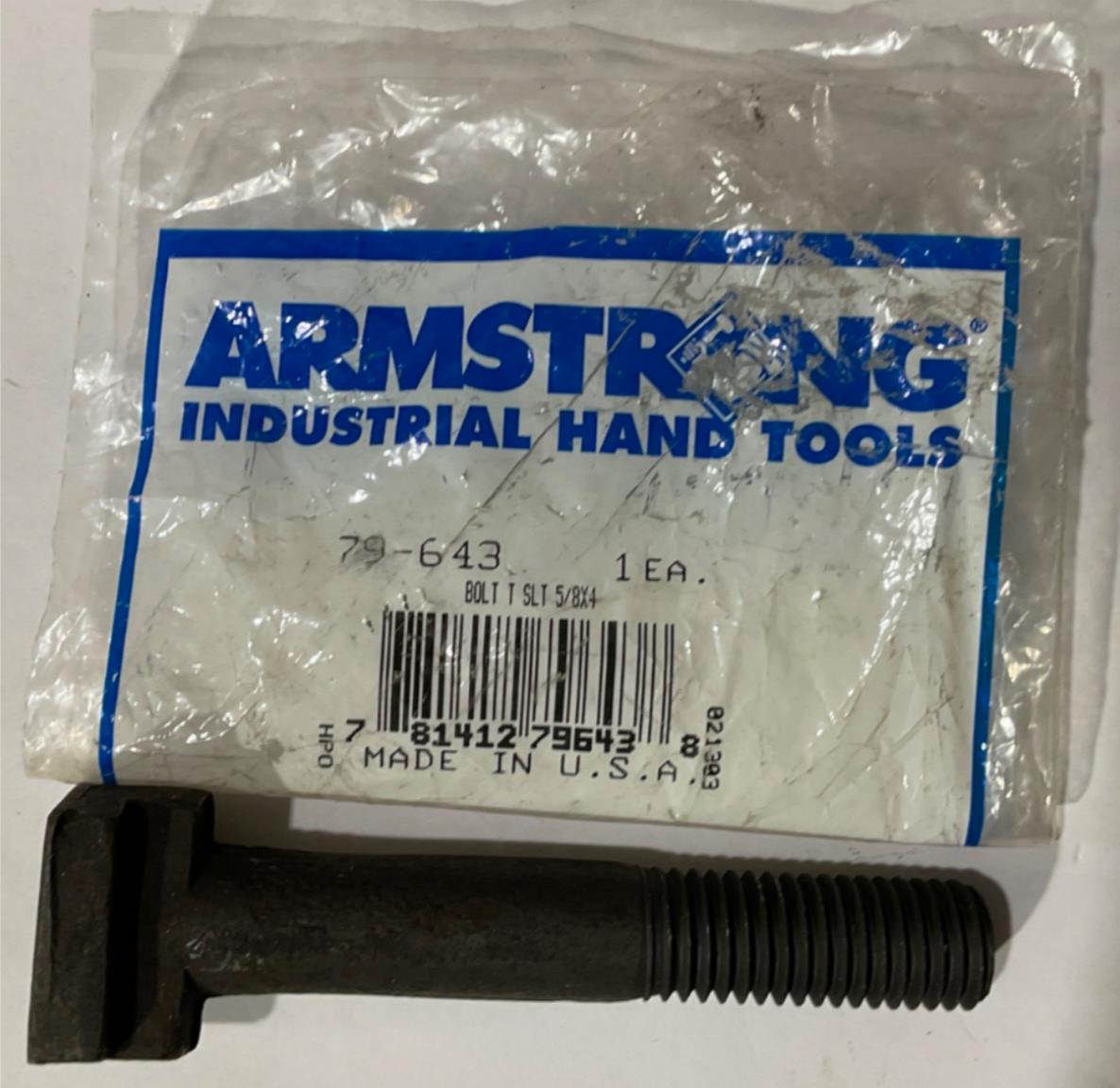 Armstrong 79-643 T-Slot Bolt 5/8 X 4 USA