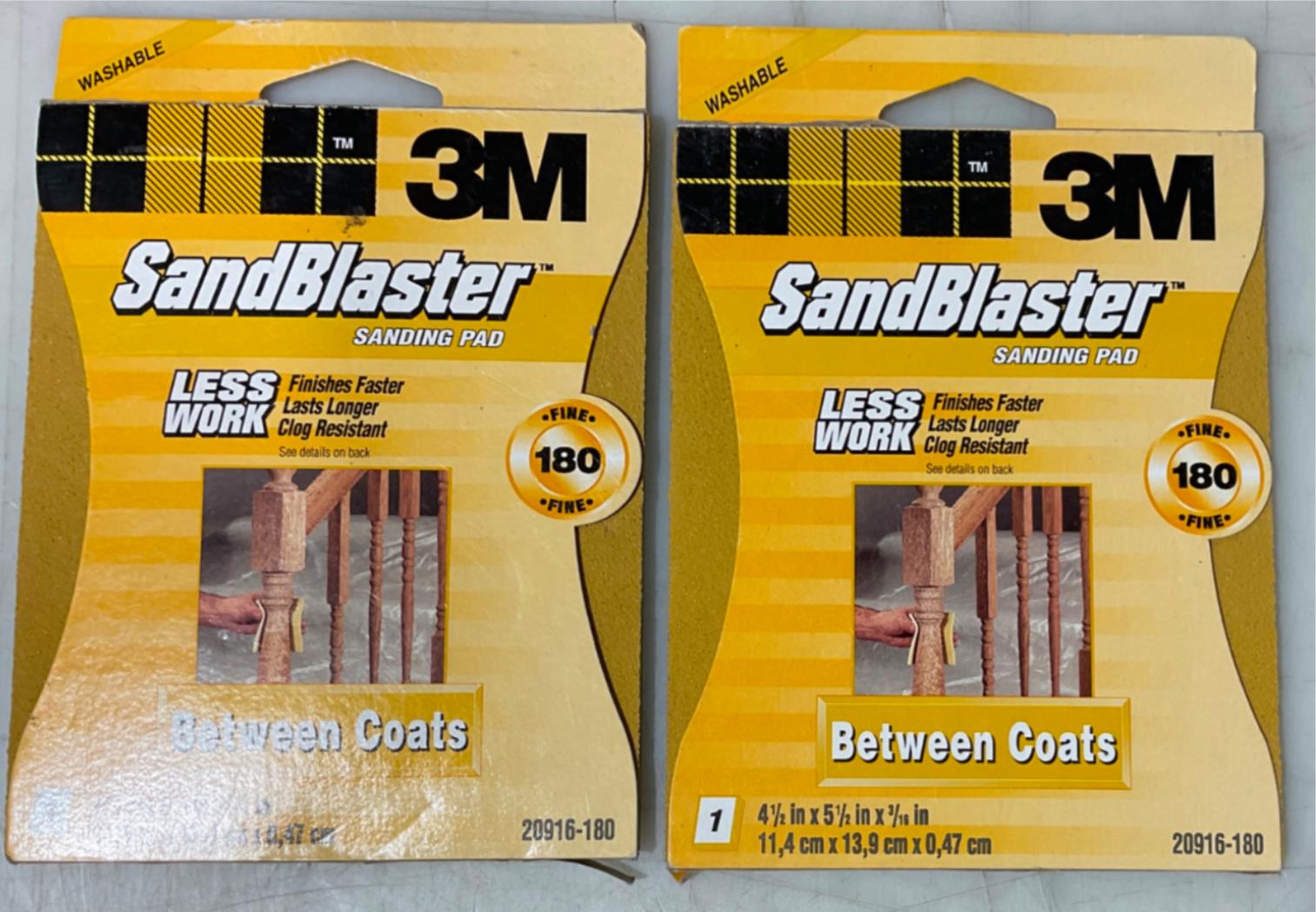 3M SandBlaster 20916-180 4-1/2" x 5-1/2" x 3/16" Sanding Pad (2 Packs) USA #56