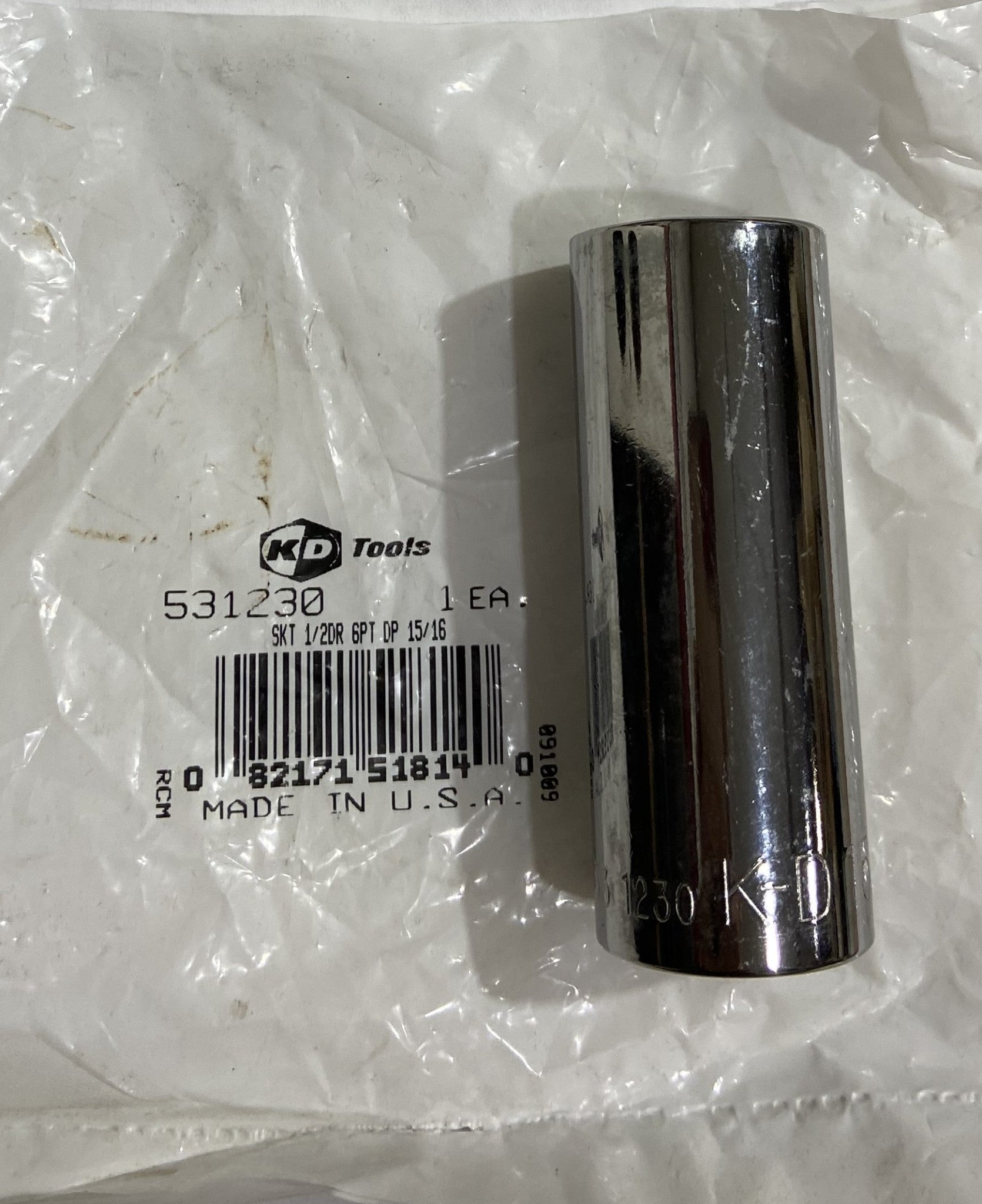KD 531230 15/16" 6 PT. DEEP SOCKET 1/2" DRIVE USA