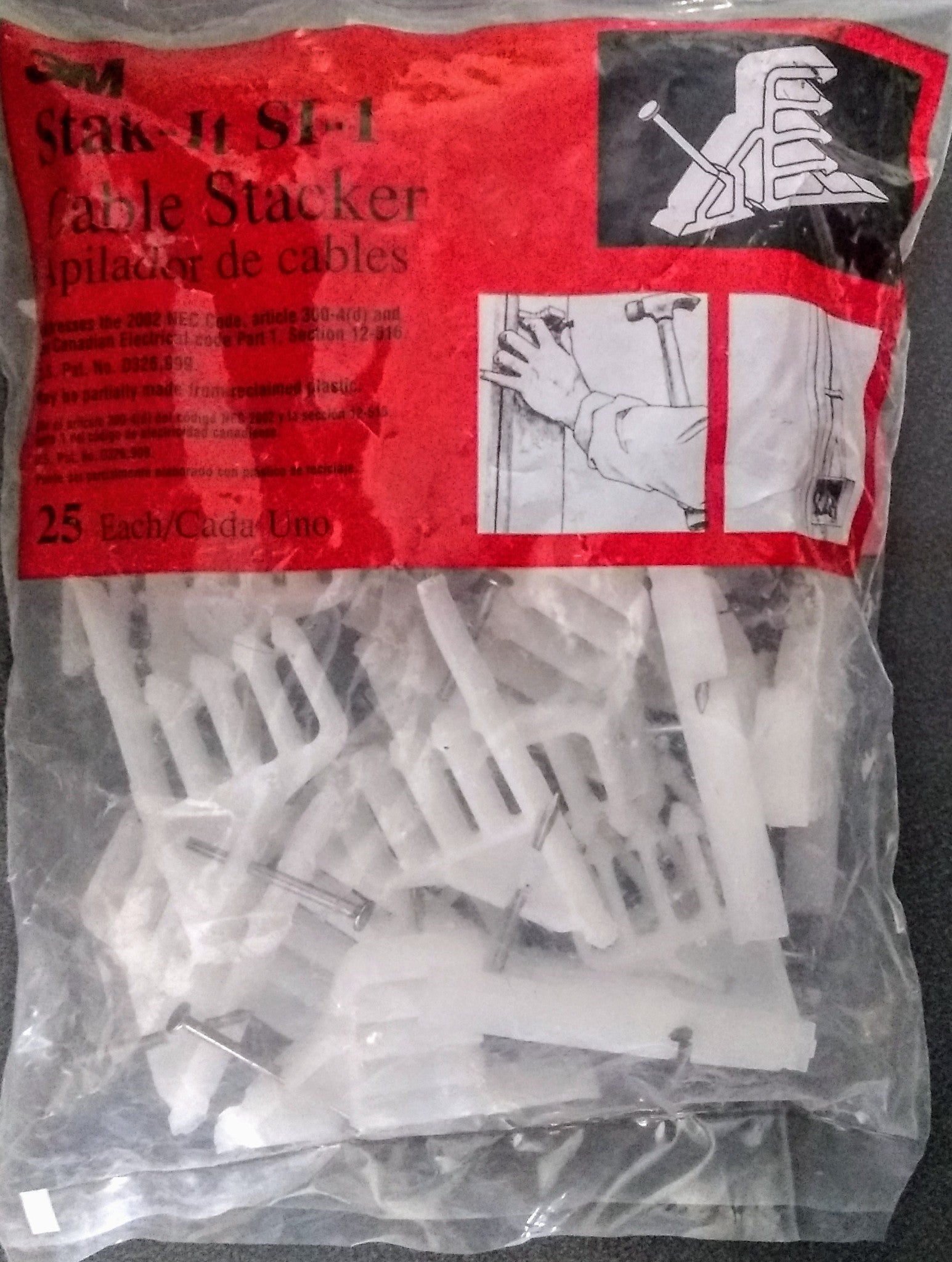 3M Stak-It SI-1 Cable Stacker Bag of 25 pieces USA