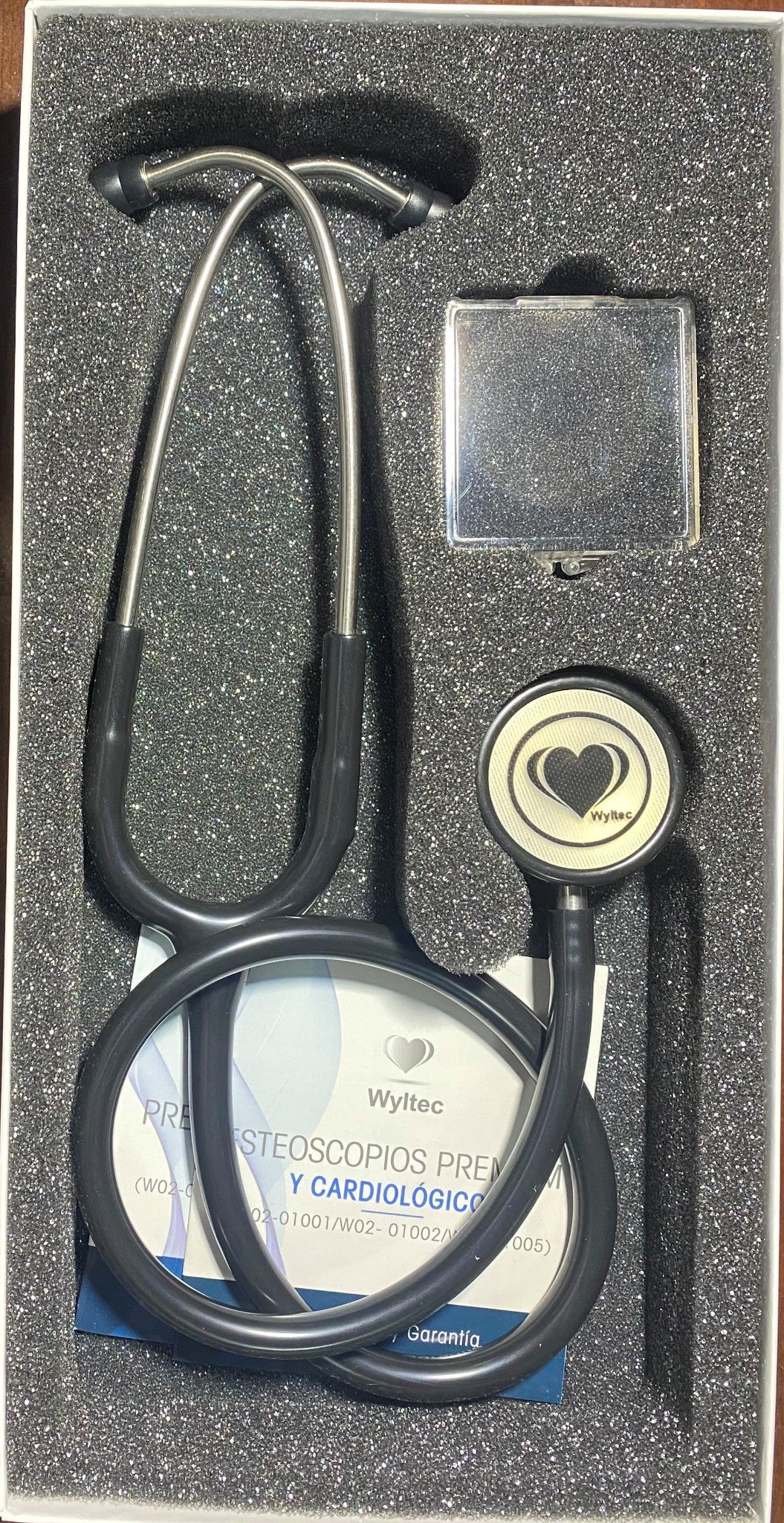 Wyltec W02-01001 Premium Stainless Steel Dual Head Stethoscope (Black)