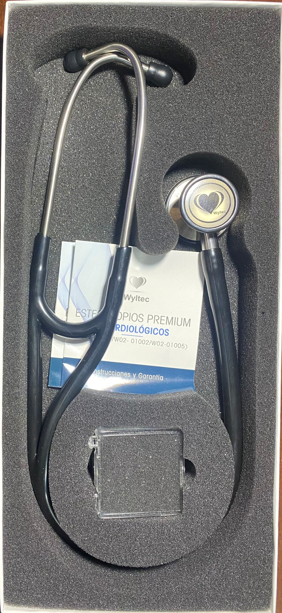 Wyltec W02-01005 Deluxe Cardiology Stethoscope Dual Head Stainless Steel (Black)