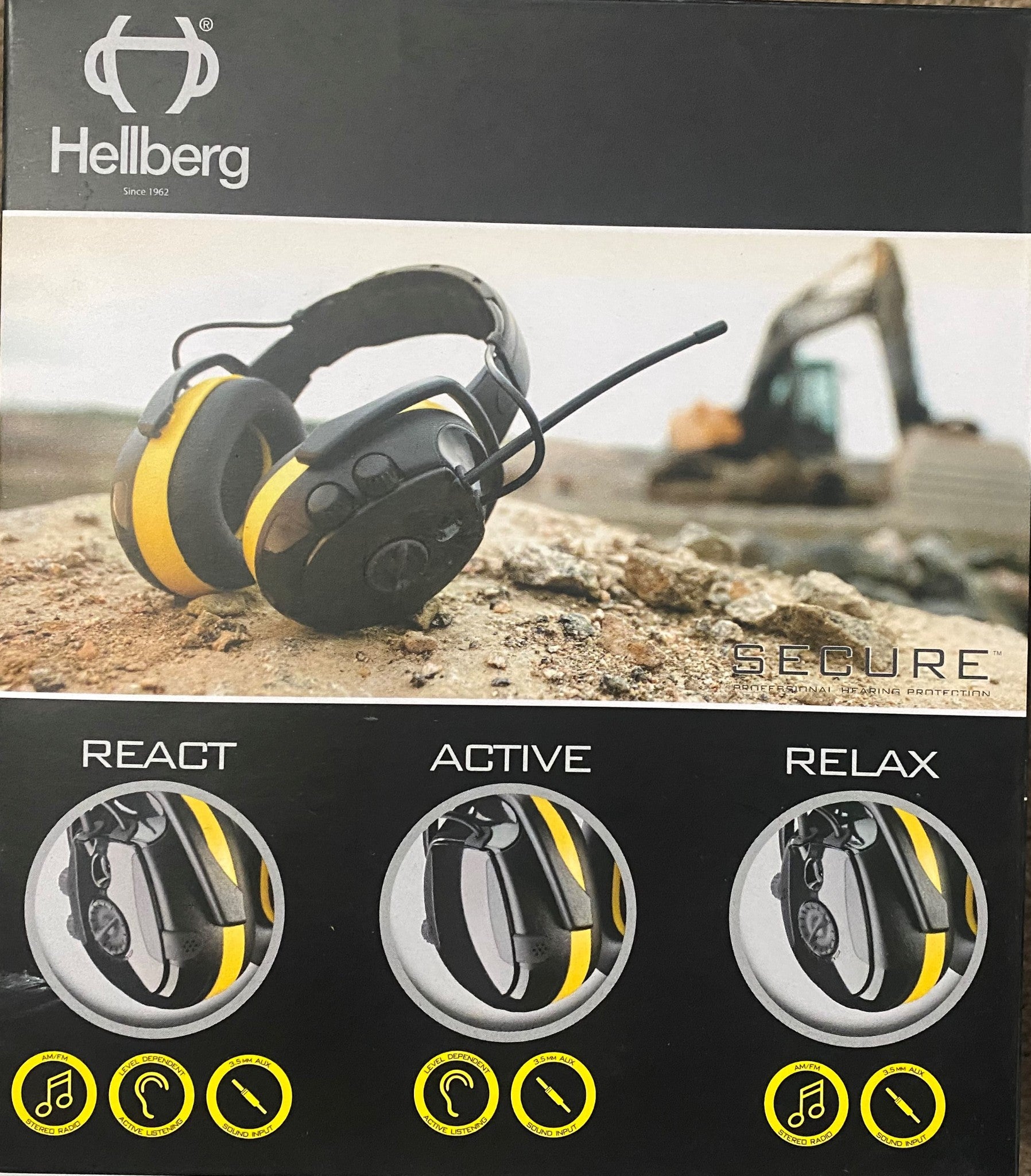 HELLBERG 46002-001 React Headband AM/FM Radio Ear Defender