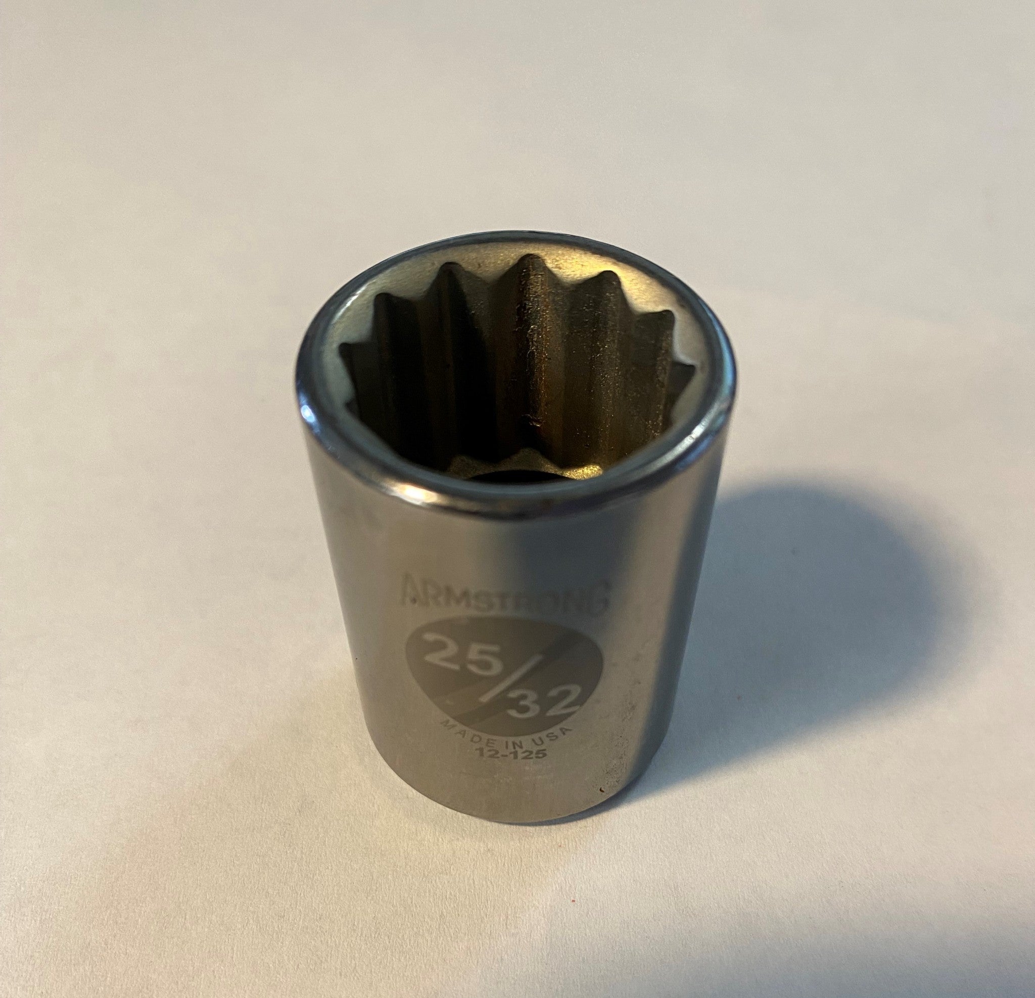Armstrong 12-125 1/2" Drive, 25/32" Opening, 12-Point, Socket, USA