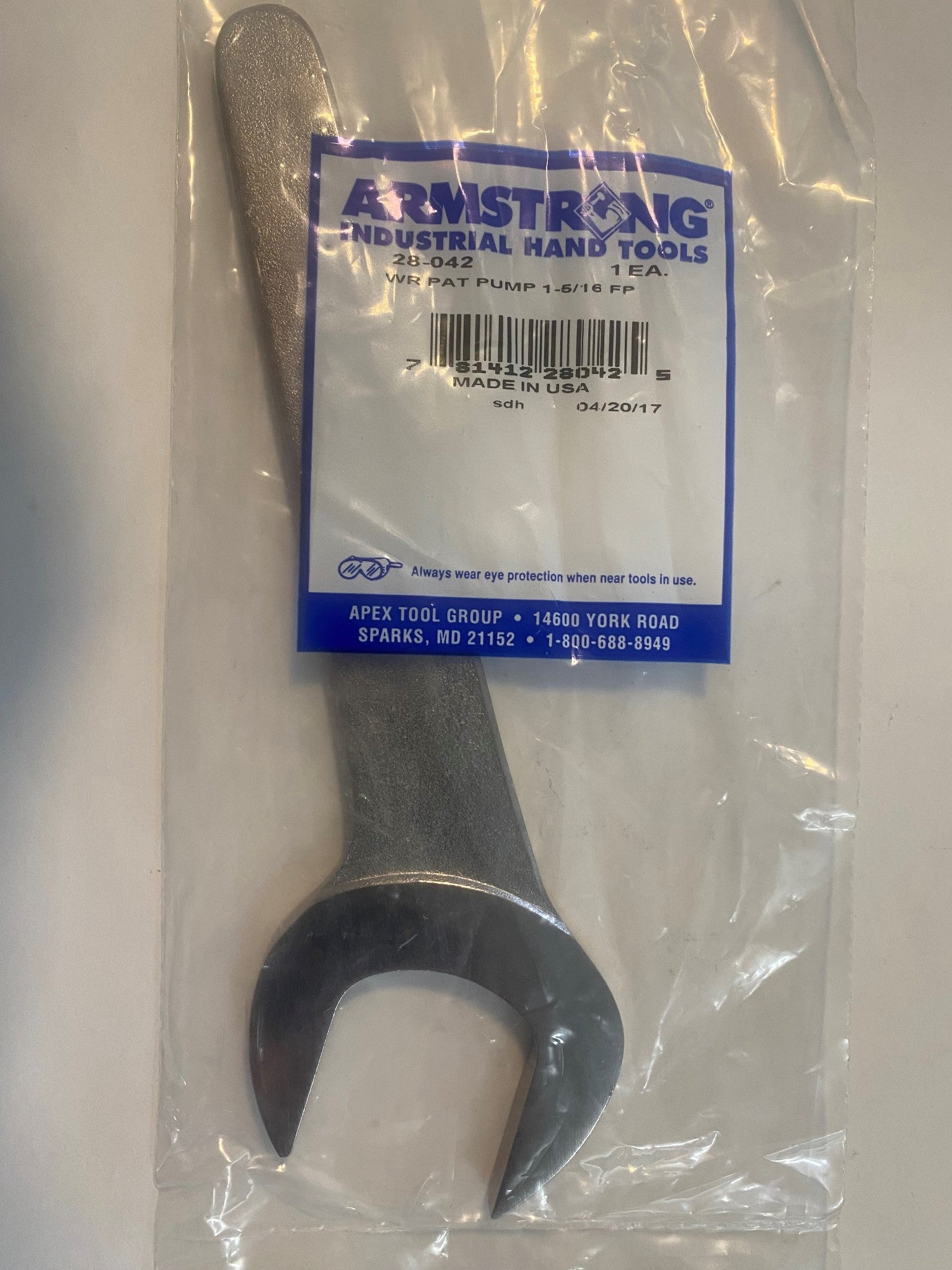 Armstrong 28-042 Service Pump Wrench 1-5/16" Chrome Thin Pattern USA