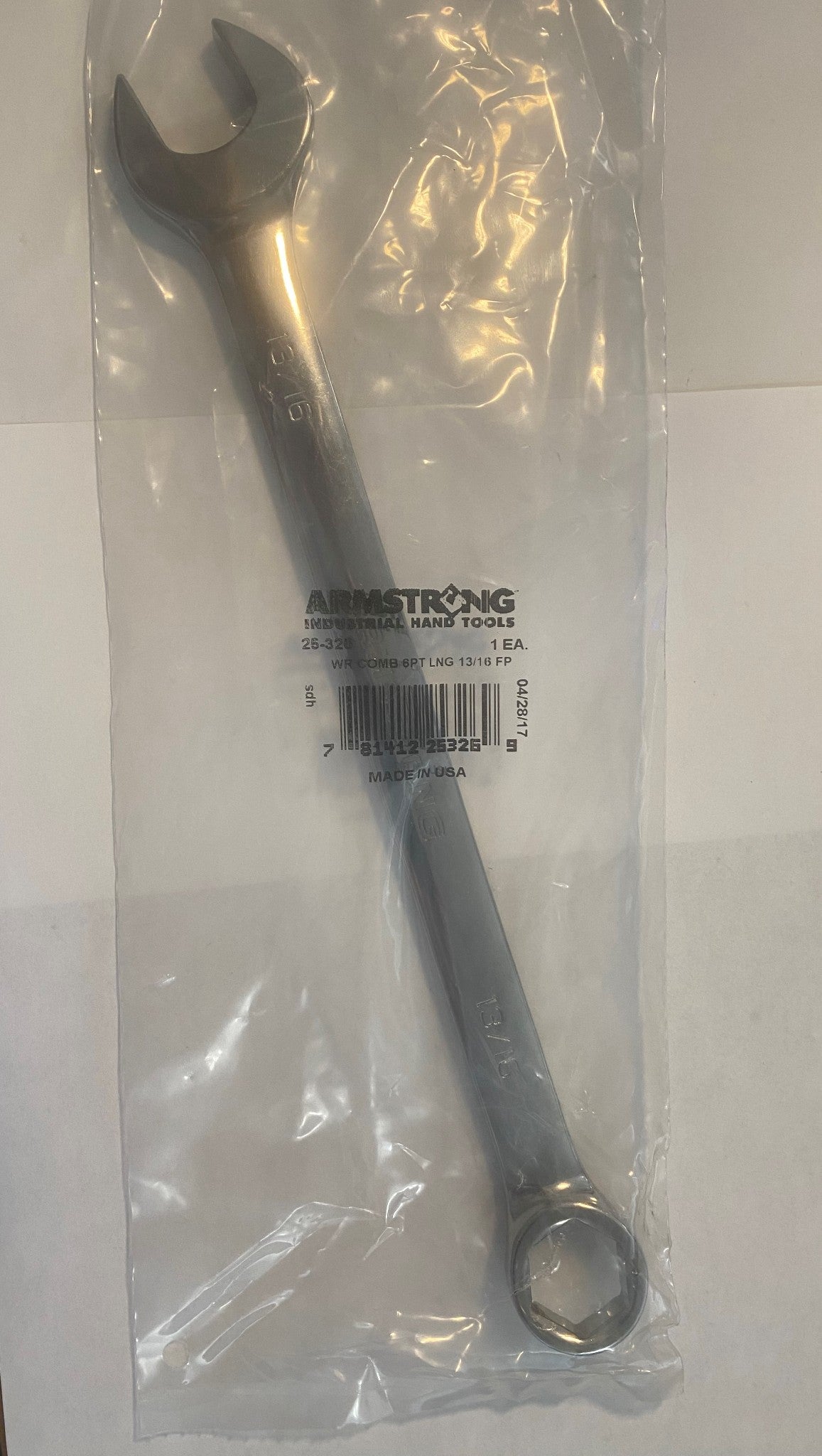 ARMSTRONG 25-326 13/16" COMBINATION WRENCH FULL POLISH 6 POINT USA