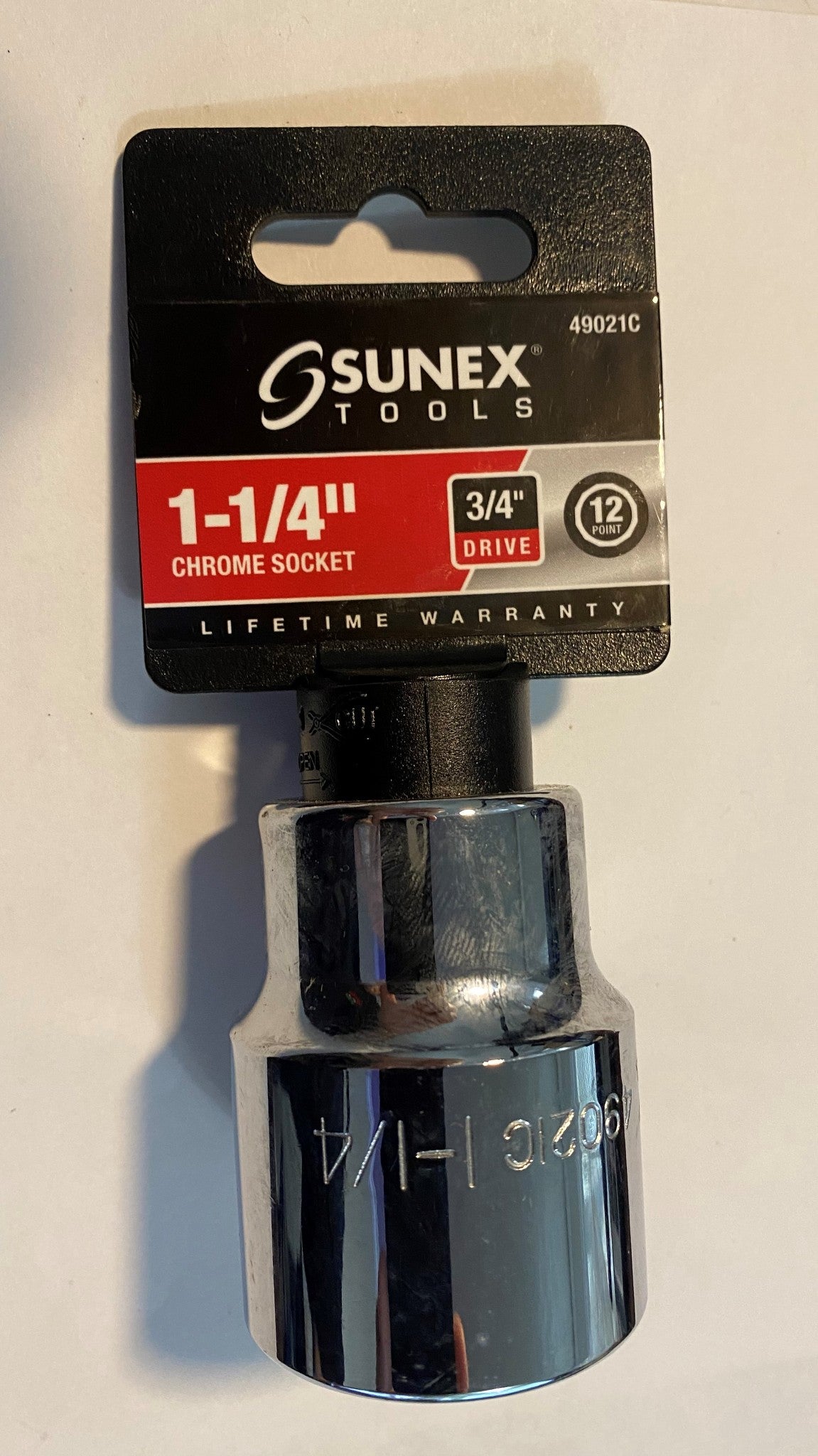 Sunex 49021C 3/4" Drive 1-1/4" Chrome Socket 12pt Socket