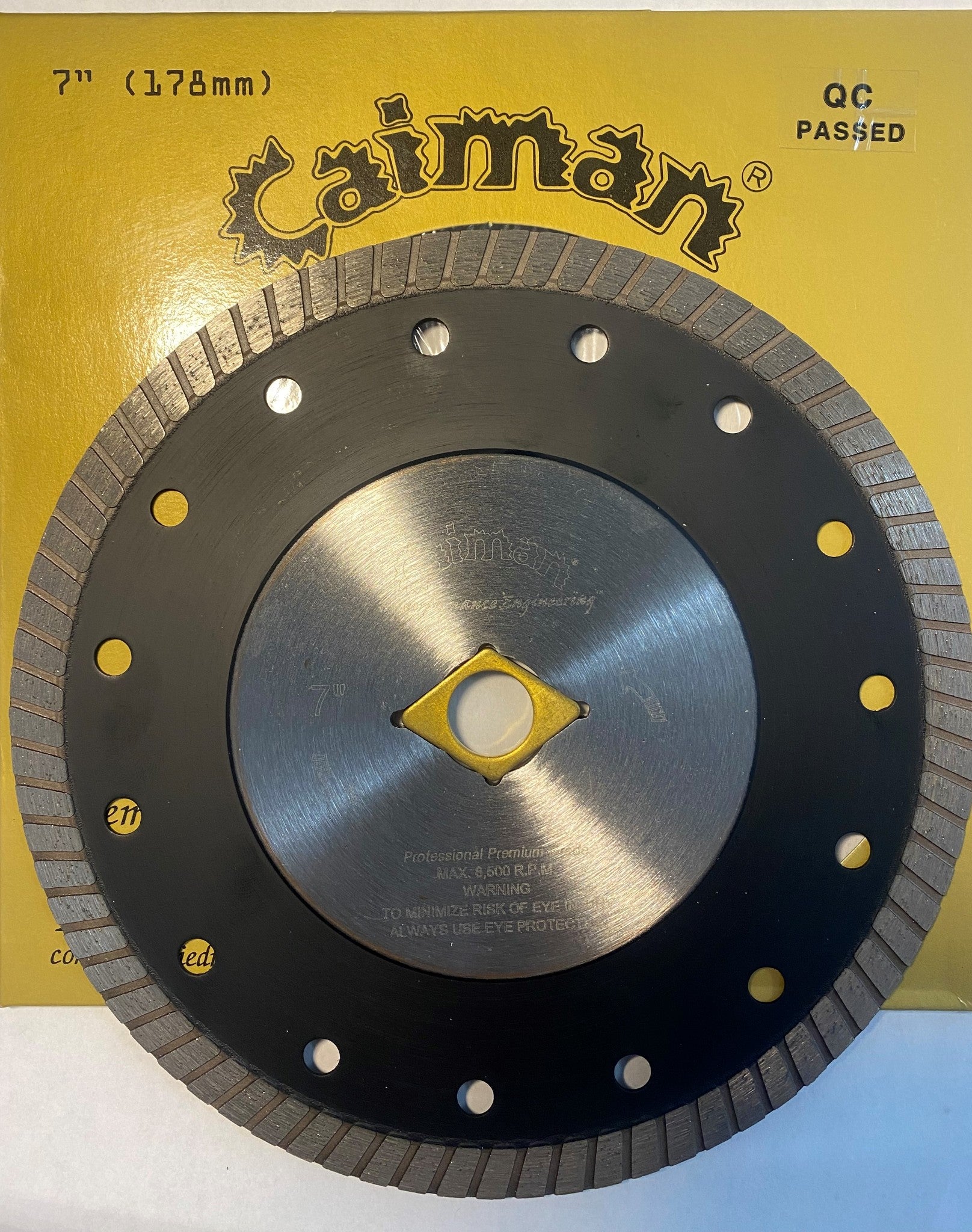 Caiman 10370 7" Premium Quality Thin Turbo Diamond Saw Blade Arbor 5/8" 7/8" DKO