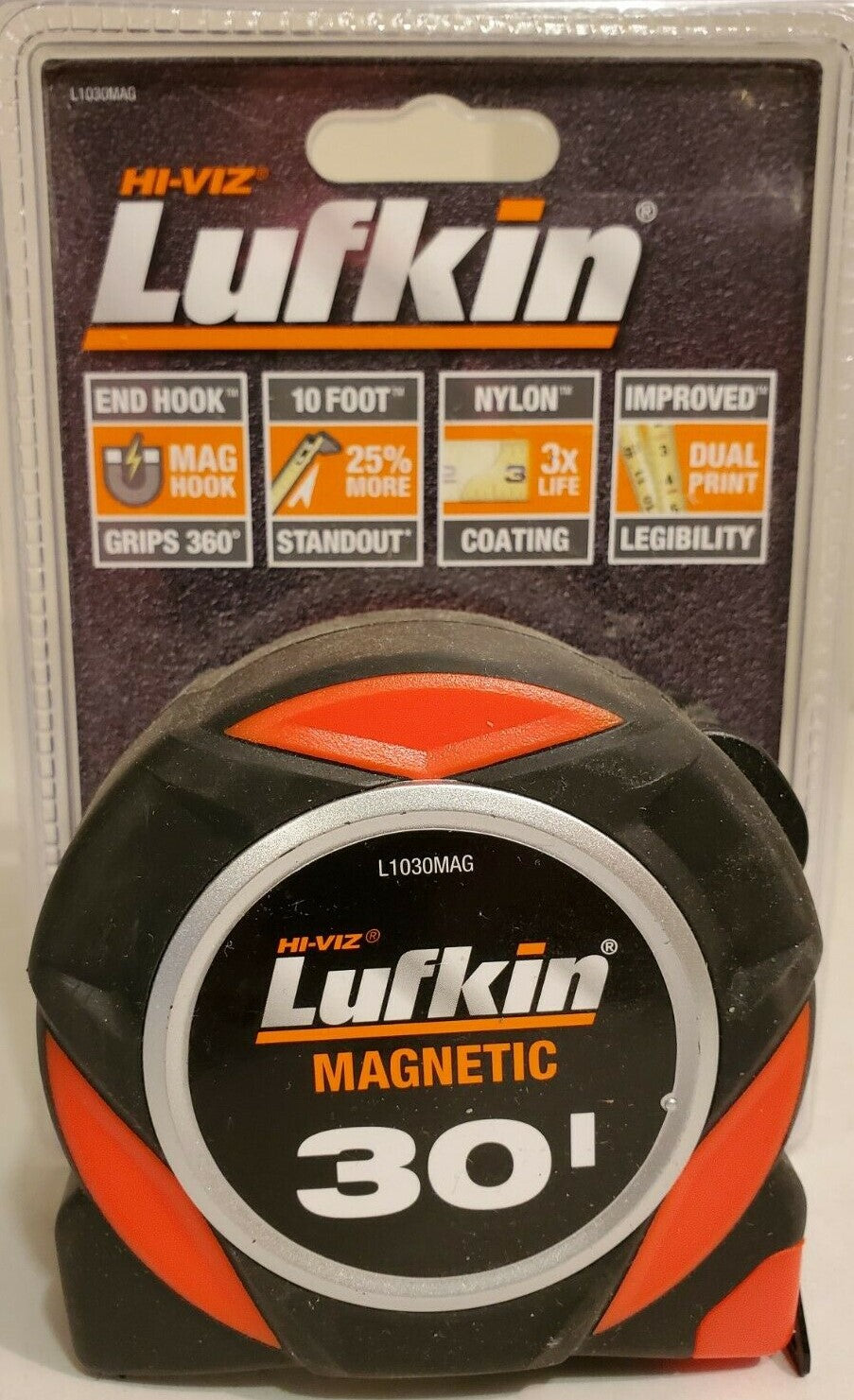 Lufkin L1030MAG 30' x 1-3/16" Magnetic Tape Measure Command Series