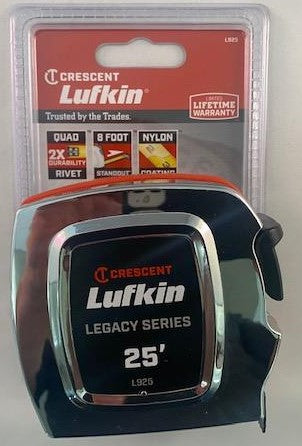 Lufkin L925 Legacy Series 1" x 25' Chrome Tape Measure