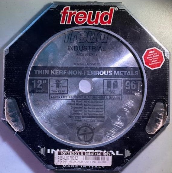 Freud LU77M012 12" X 96 Tooth TCG Thin Kerf Saw Blade Non-Ferrous Metals Italy
