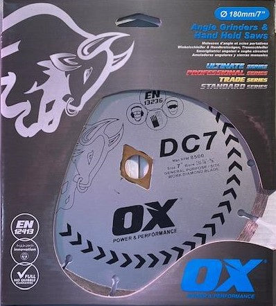 OX OX-DC7-7 Standard General Purpose 7" Diamond Blade, 7/8" x 5/8" Arbor