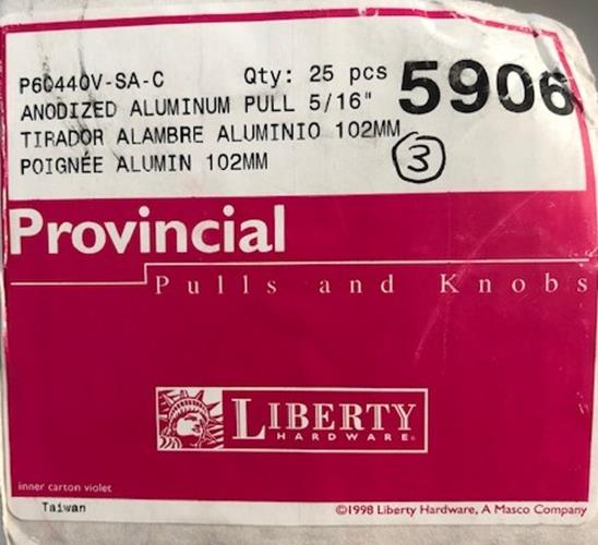 Liberty P60440V-SA-C 5906 4" Aluminum Wire Pull Anododized 25pcs