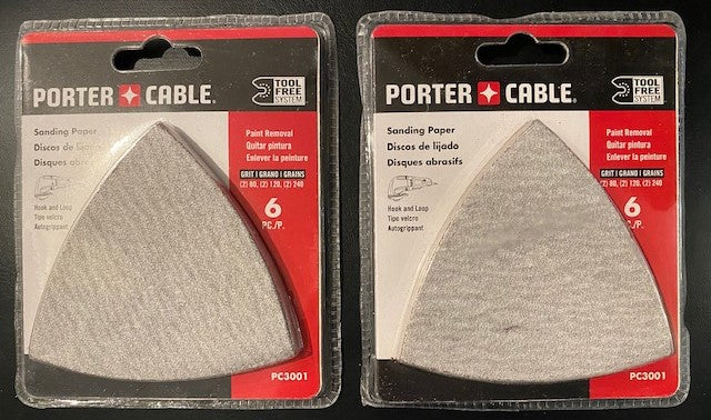 Porter Cable PC3001 80G-120G-240G Finish Paint Removal Sandpaper Pack 2 Packs