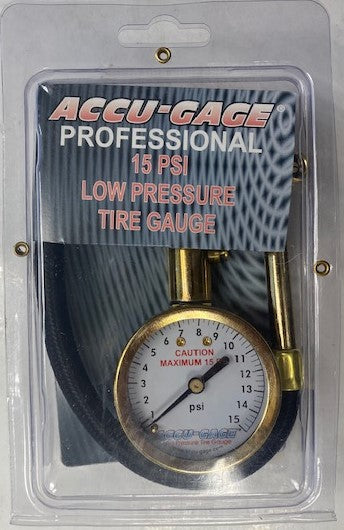 Accu-Gage RA15X Professional Tire Low Pressure Gauge 0-15 PSI Right Angle Chuck