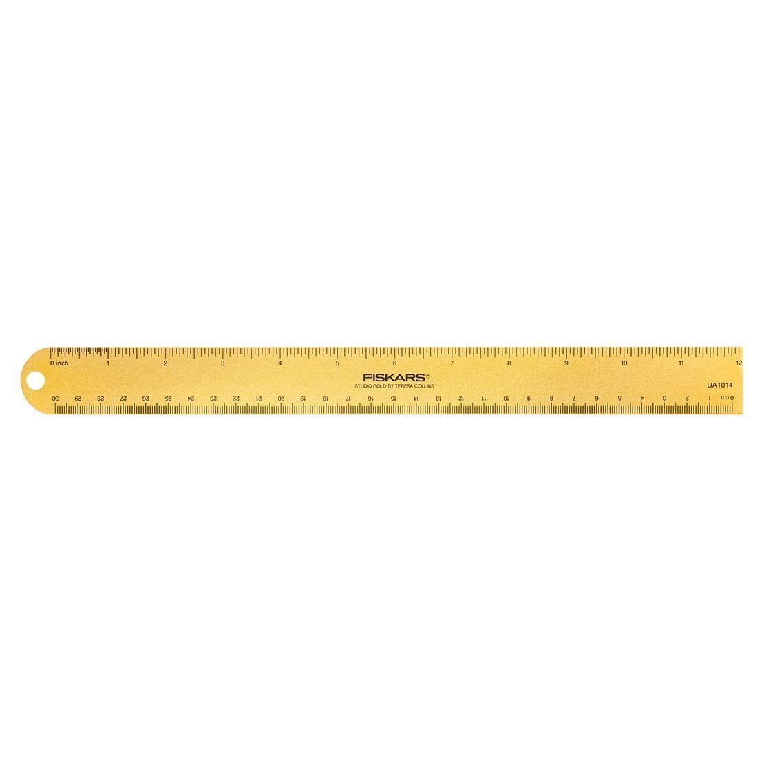 Fiskars 103990 Teresa Collins Studio Gold Metal Ruler Metric & Inch